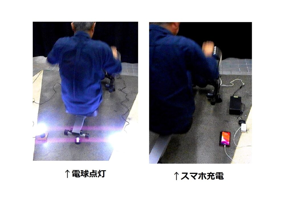 ボート漕ぎ 人力発電機（ローイング マシン 発電装置、ゲーム、走行型）3