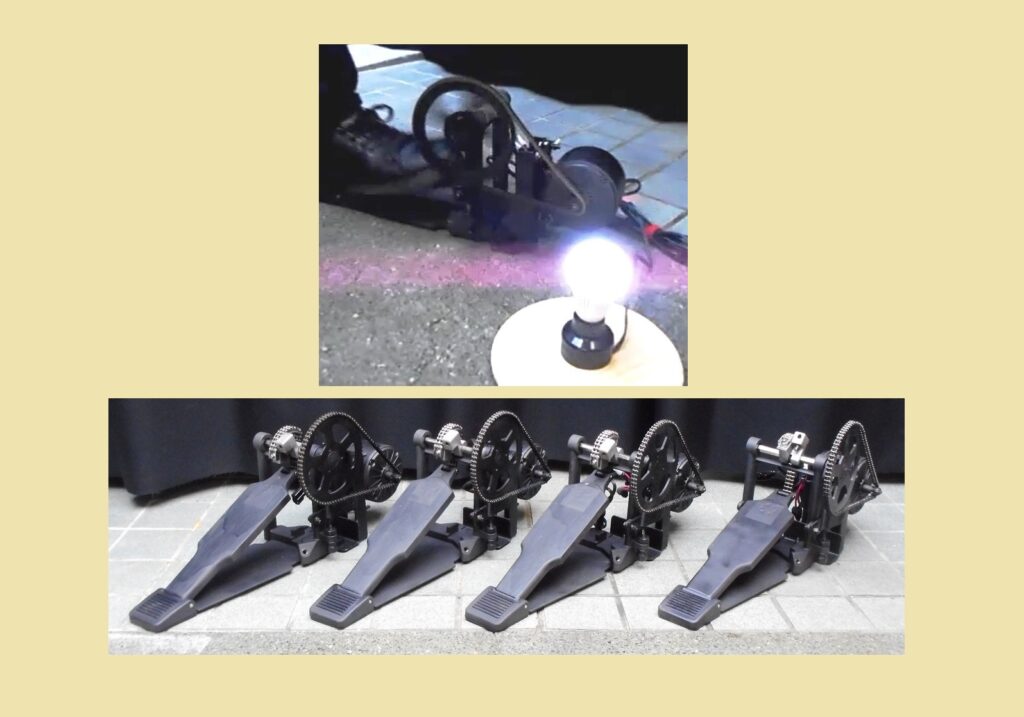 ロッキングチェア 発電機 （ペダル式 足踏み 人力 発電機 使用。スマホ充電。）1